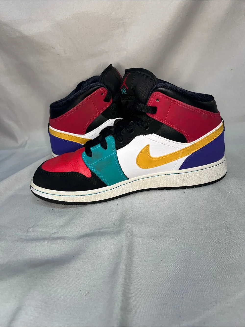 Nike Air Jordan 1 Mid GS Retro Multicolor Sneakers Youth Size 7 Shoes 554725-125